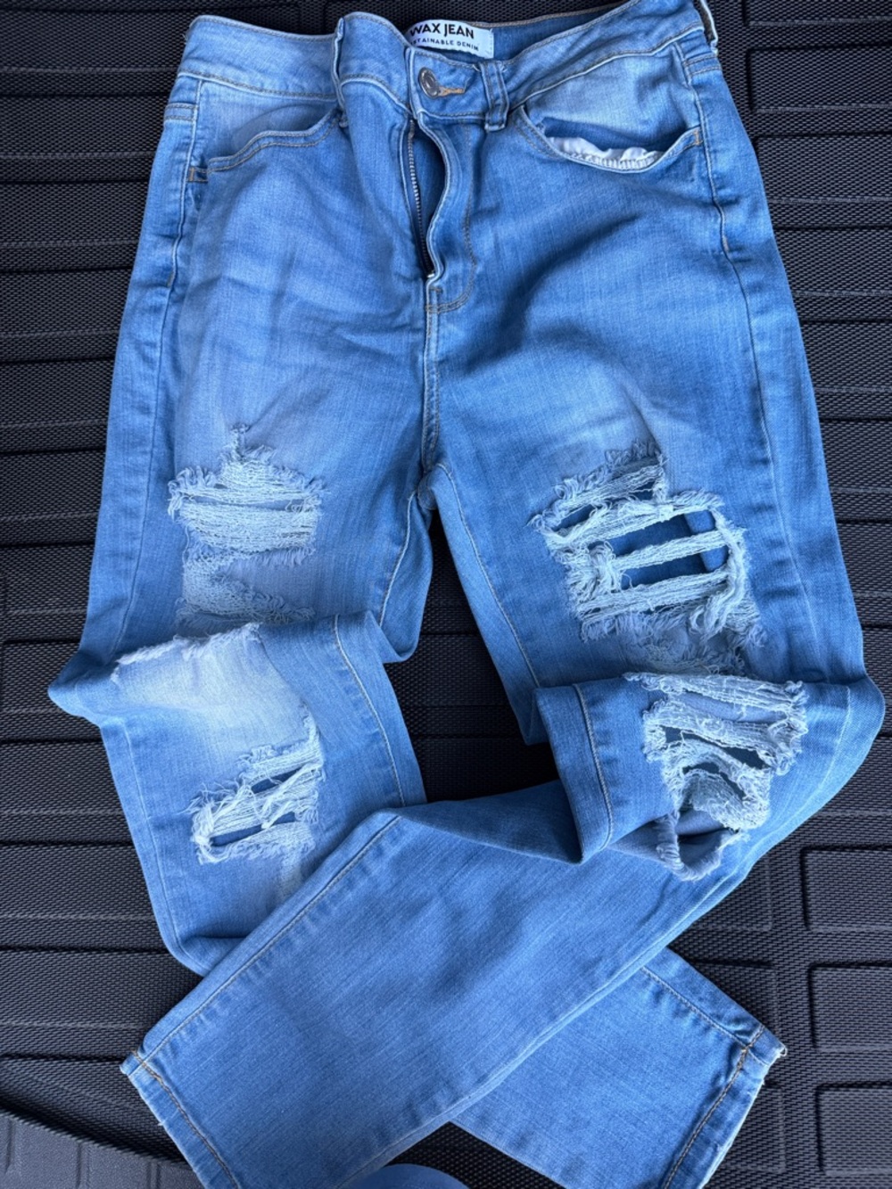 Wax Jean Light Blue Ripped Skinny Jeans